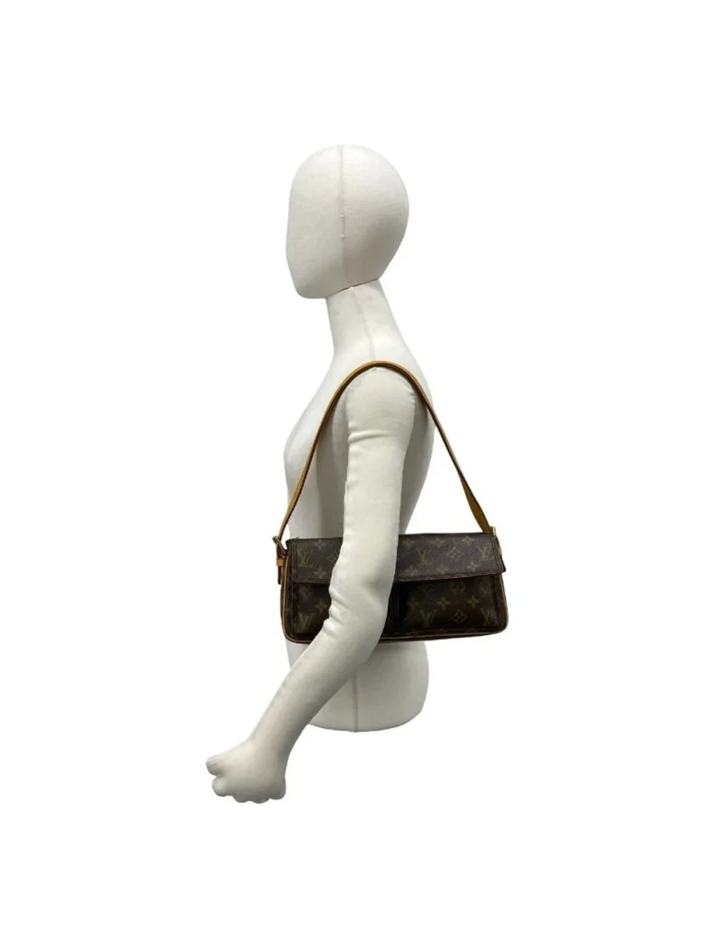 Louis Vuitton Viva-Cite MM Monogram Leather Shoulder Bag Brown